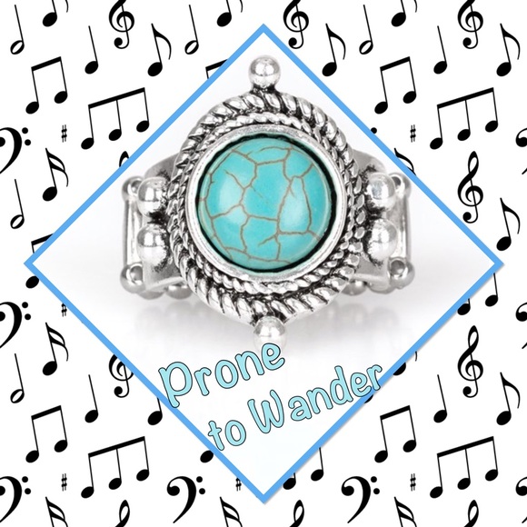 ❄️Radiating Blue “Prone to Wander” Ring❄️ - Picture 4 of 5